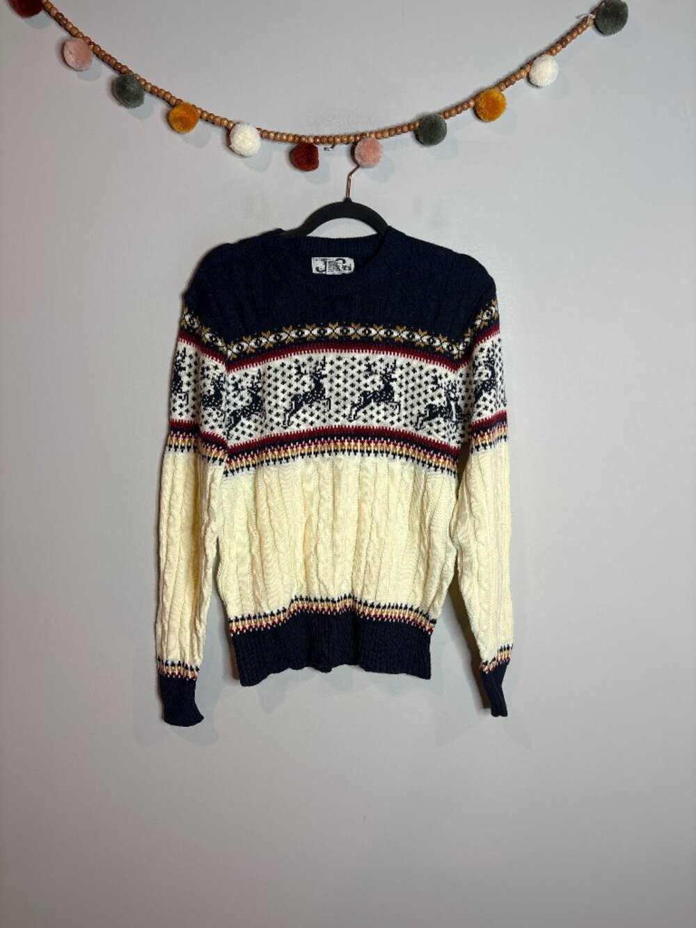 1970's Virgin Acrylic fair isle reindeer sweater